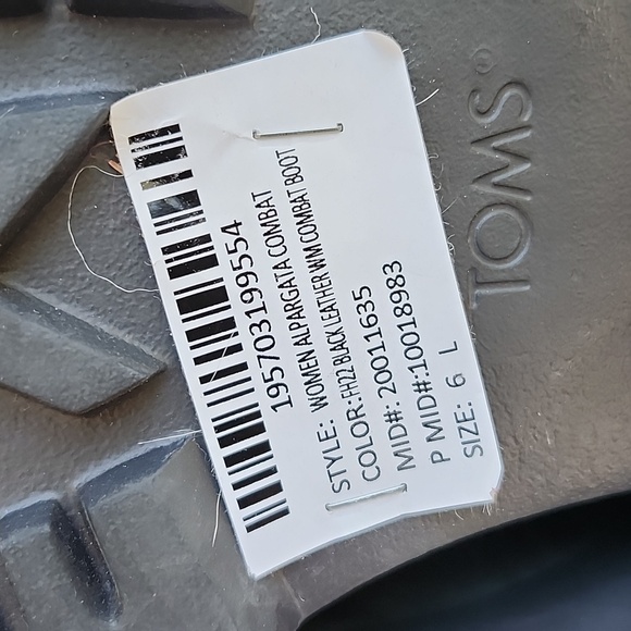 NWOT TOMS LEATHER ALPARGATA COMBAT BOOTS - Picture 6 of 8